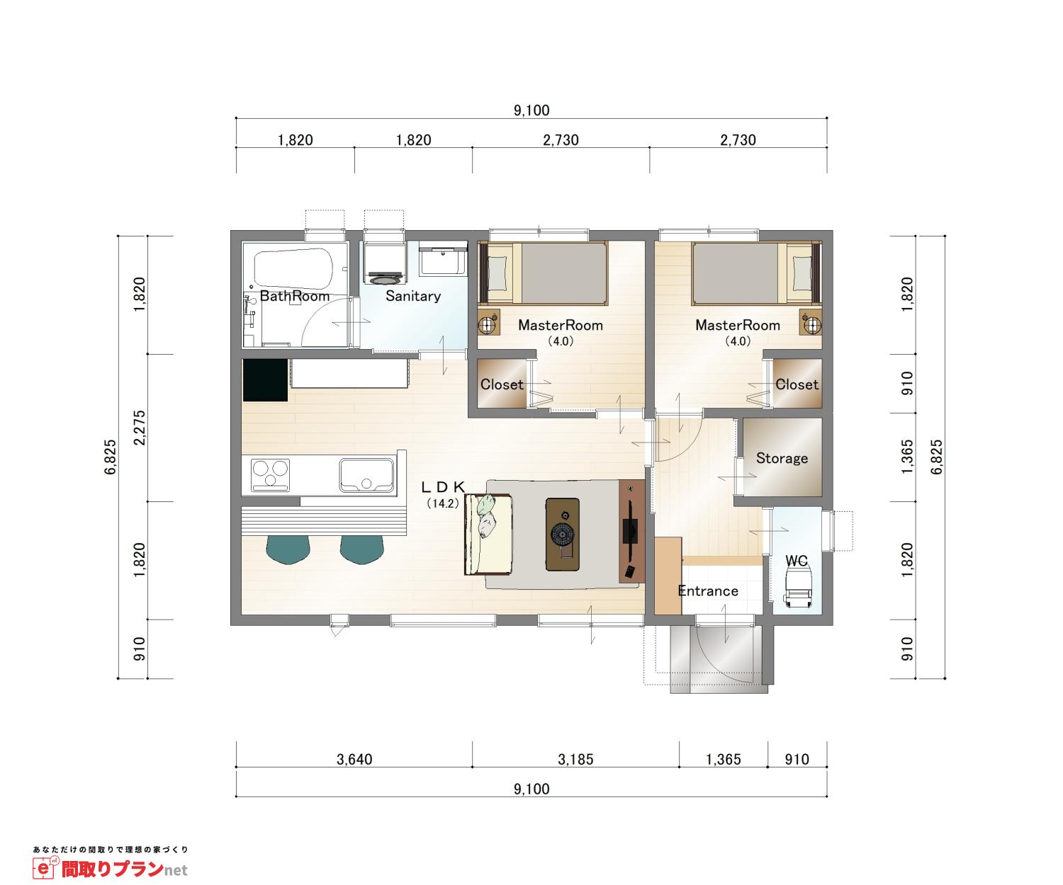 間取りID85222 1F平面図