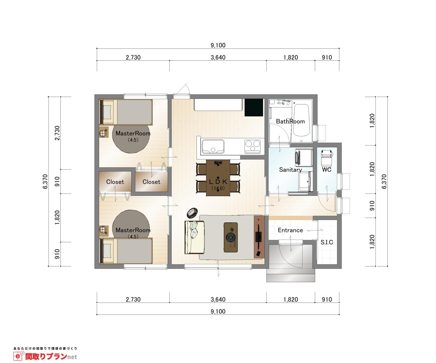 間取りID85296 1F平面図